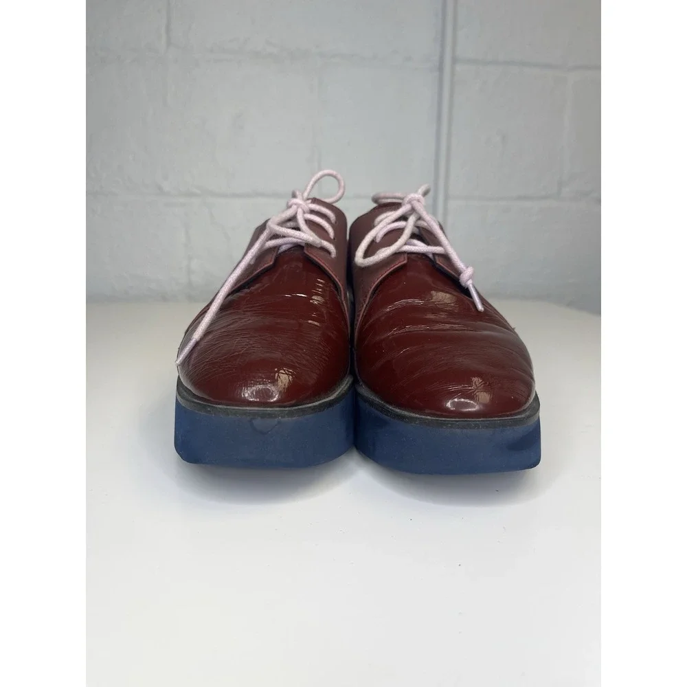 United Nude Spark Derby Burgundy Platform Oxford Womens 37 / US 6.5 Snake Print‎